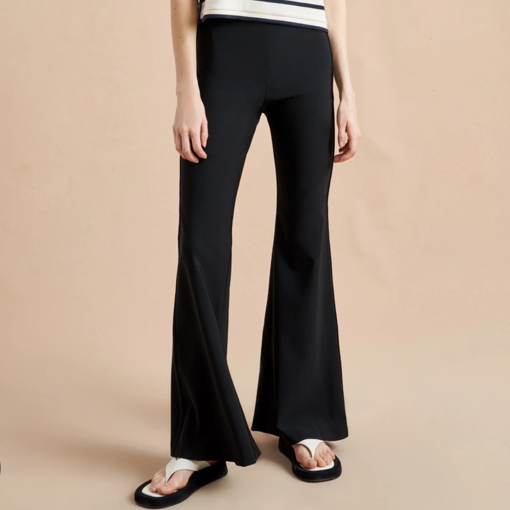 LA LIGNE New York Polly Pant Velvet stripe outseam Medium Stretch Wide flare NWT